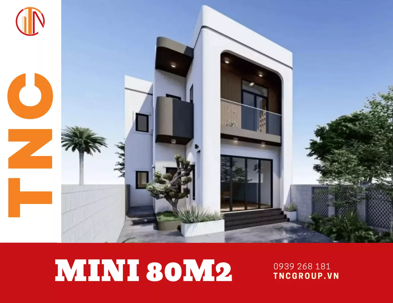 Biệt thự mini 2 tầng hiện đại 80m2