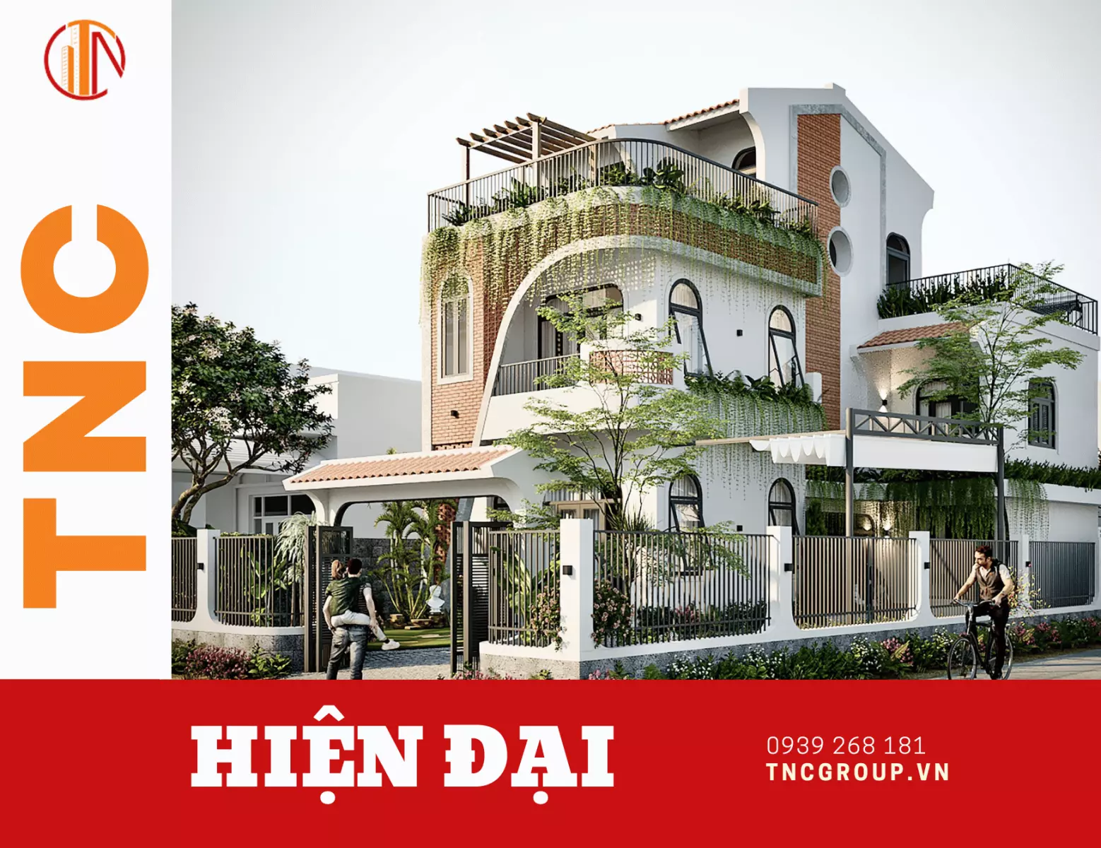 Mẫu biệt thự mini 2 tầng hiện đại