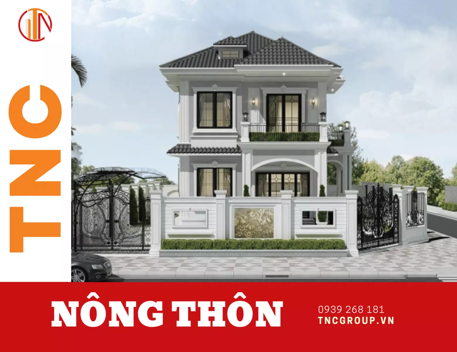 Biệt thự mini 2 tầng đẹp ở nông thôn