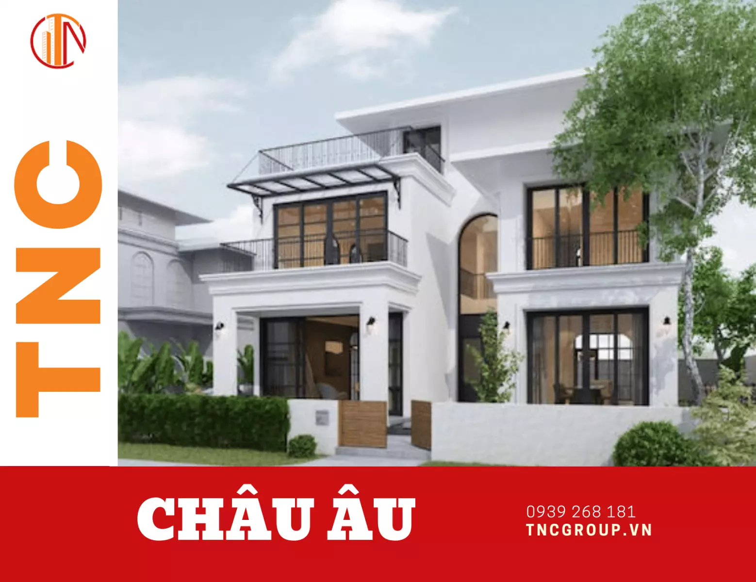 Biệt thự 2 tầng hiện đại 100m2 với thiết kế châu Âu