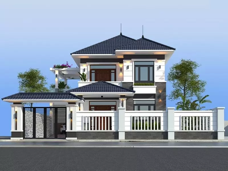 Mẫu biệt thự 2 tầng 150m2 đẹp hiện đại