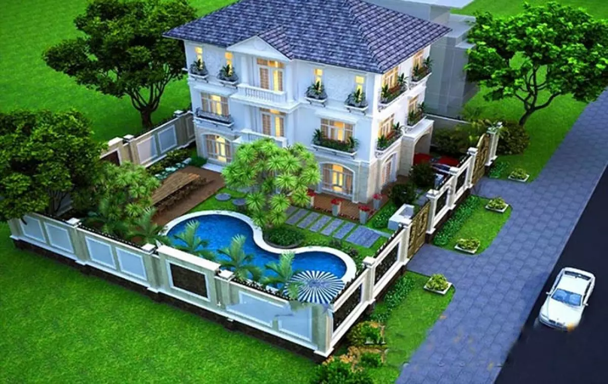 Thiết kế không gian biệt thự sân vườn rộng gần 500m2 tại Quảng Bình