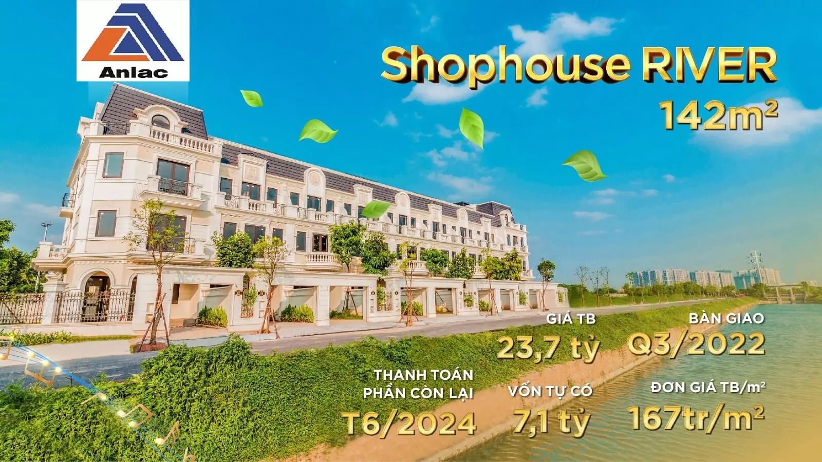 Bán nhà Shophouse bên sông An Lạc Green Symphony