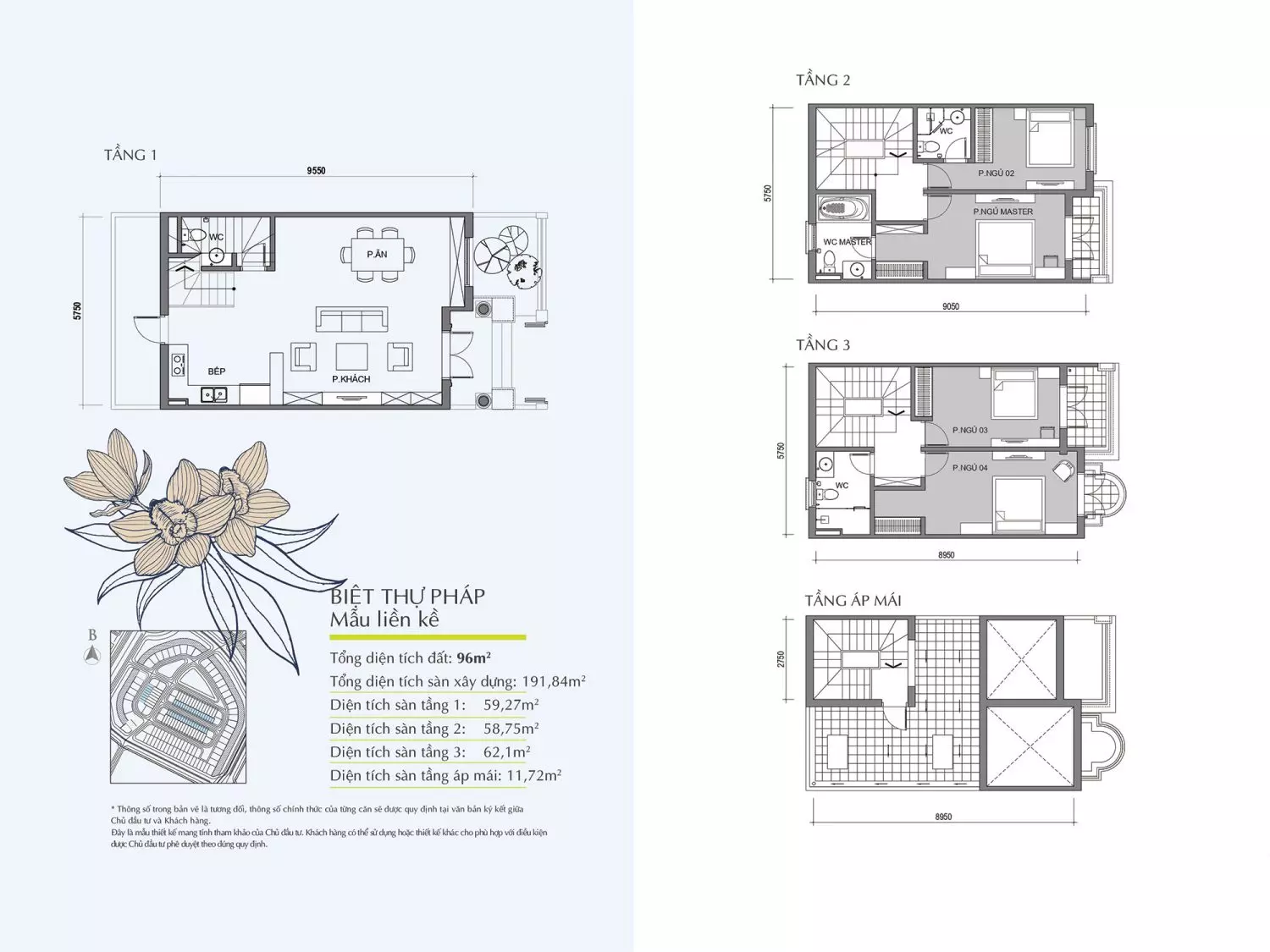 Mặt bằng thiết kế liền kề Phong Lan