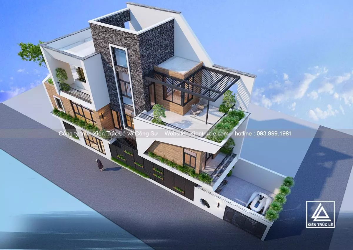 Mẫu nhà 3 tầng 100m2 hiện đại