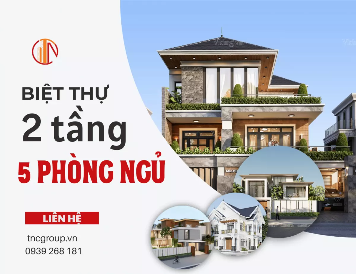 biệt thự 2 tầng 5 phòng ngủ