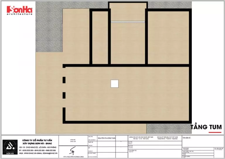 Bản vẽ mặt bằng công năng tầng tum
