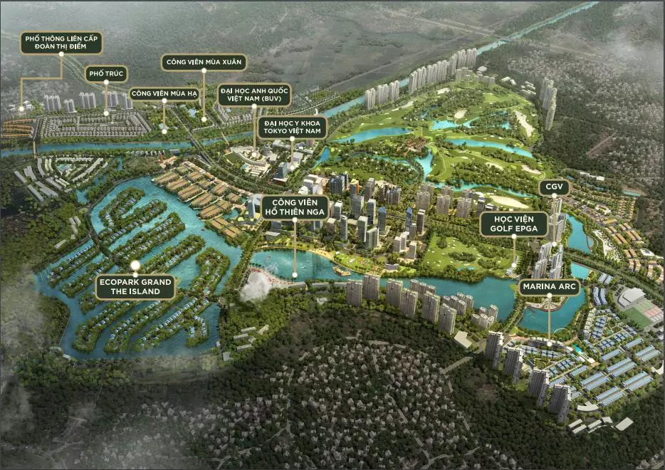 Tiện ích tổng quan dự án Ecopark Grand - The Island