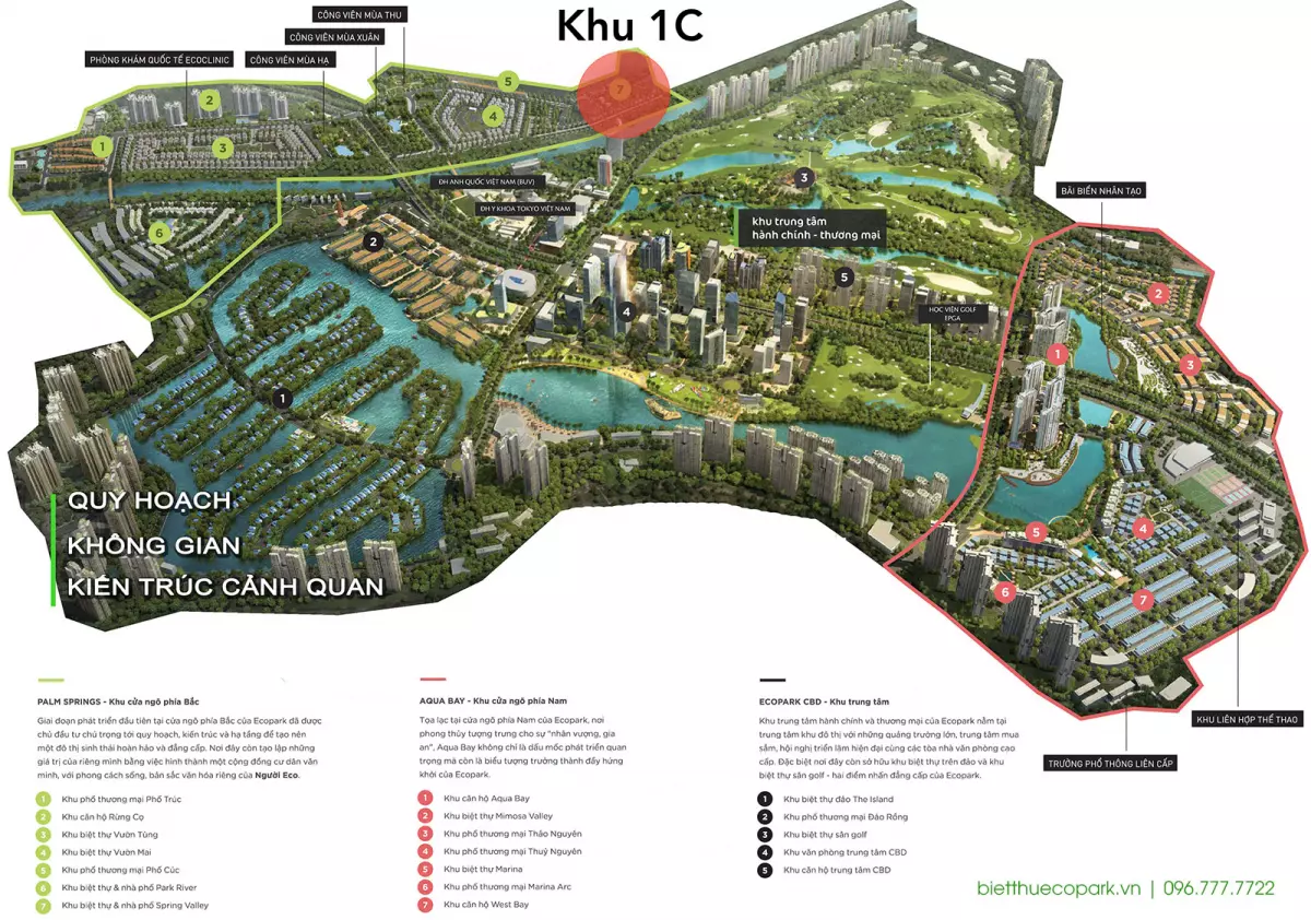 Vị trí khu biệt thự nhà phố Spring Valley Ecopark