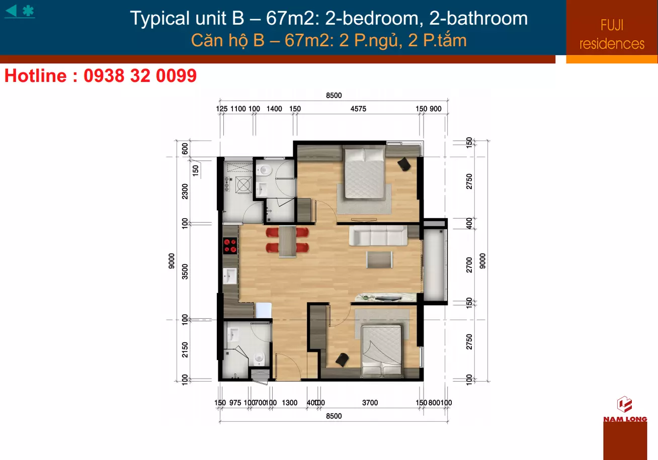 Loại căn hộ 67m2