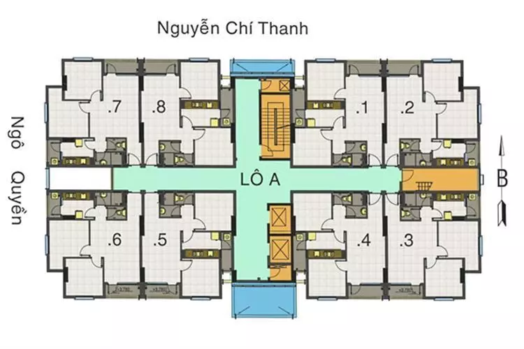 Mat bang dien hinh 155 nguyen chi thanh