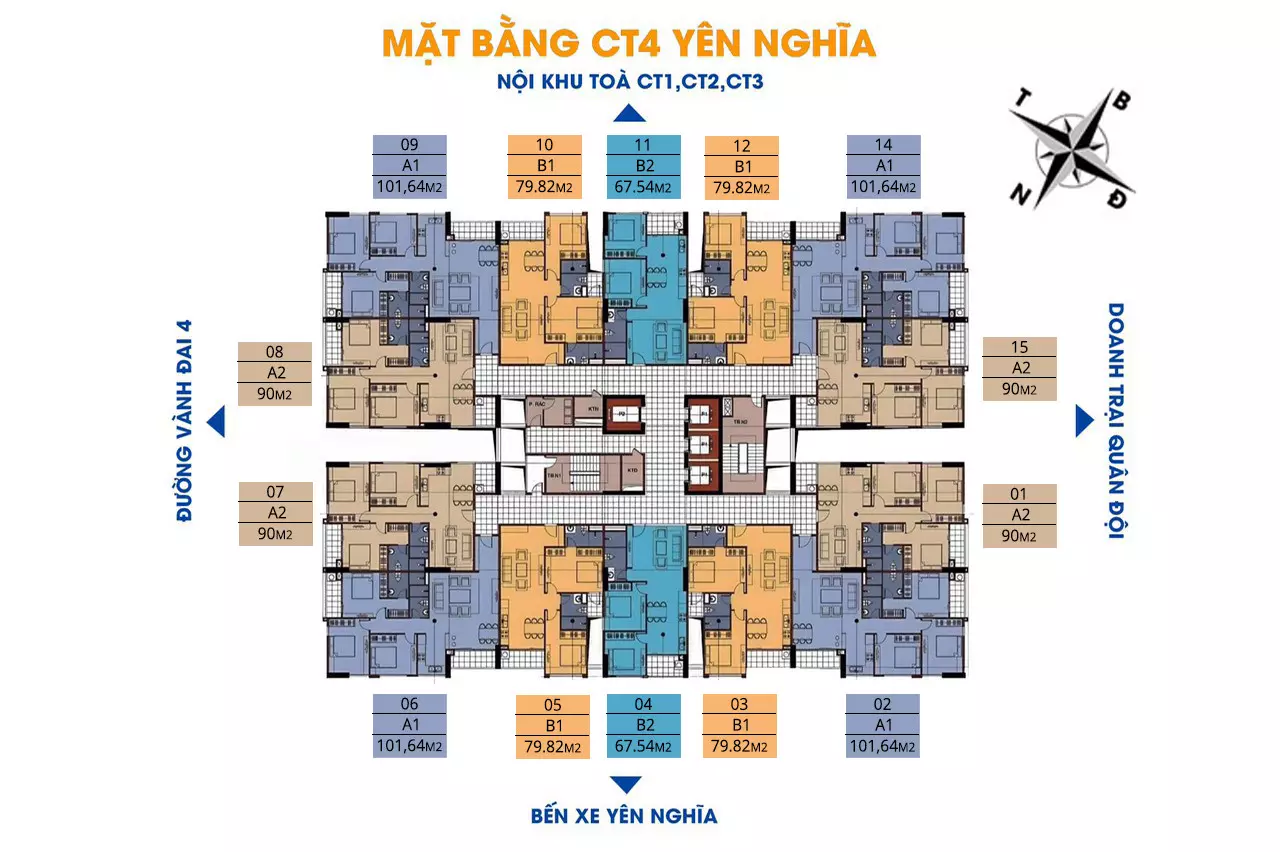 Mặt bằng chung cư Ct4 Yên Nghĩa