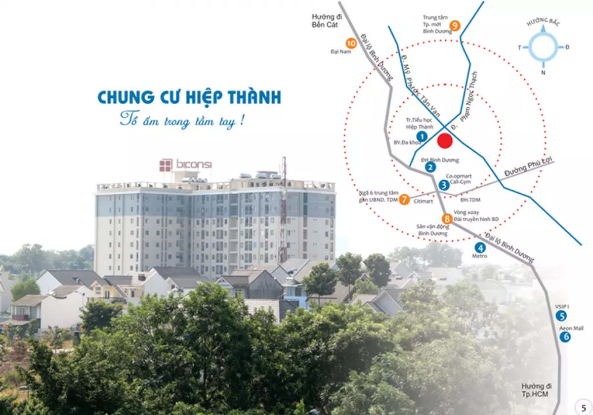 Vị trí dự án chung cư Hiệp Thành Bình Dương