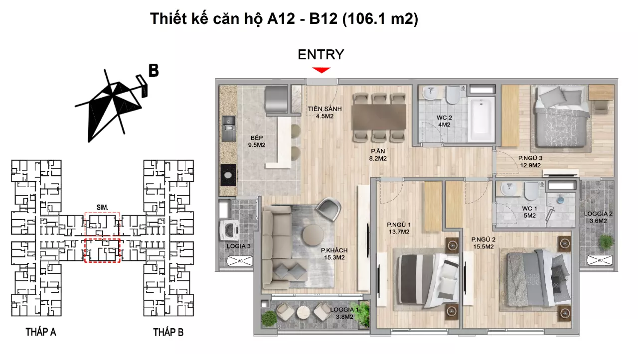 thiết kế căn hộ chung cư the zei mỹ đình