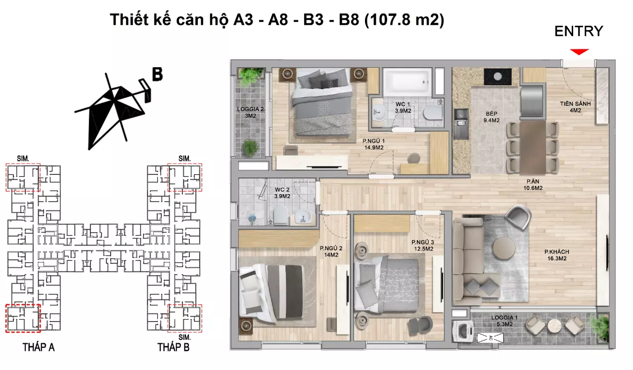 thiết kế căn hộ chung cư the zei mỹ đình