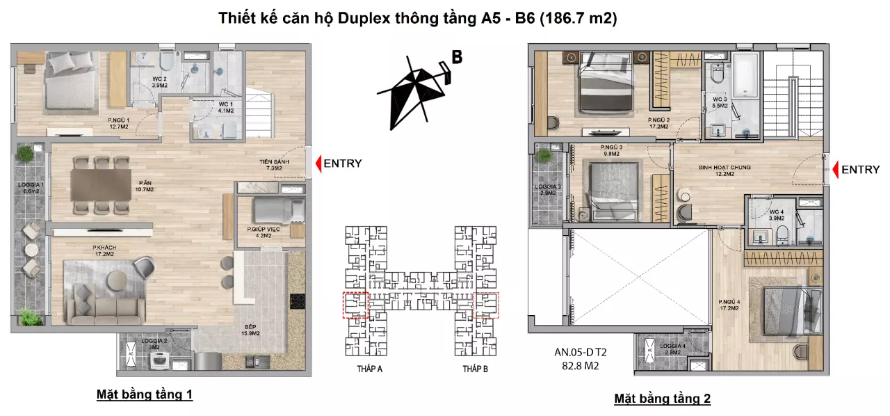 thiết kế căn hộ duplex