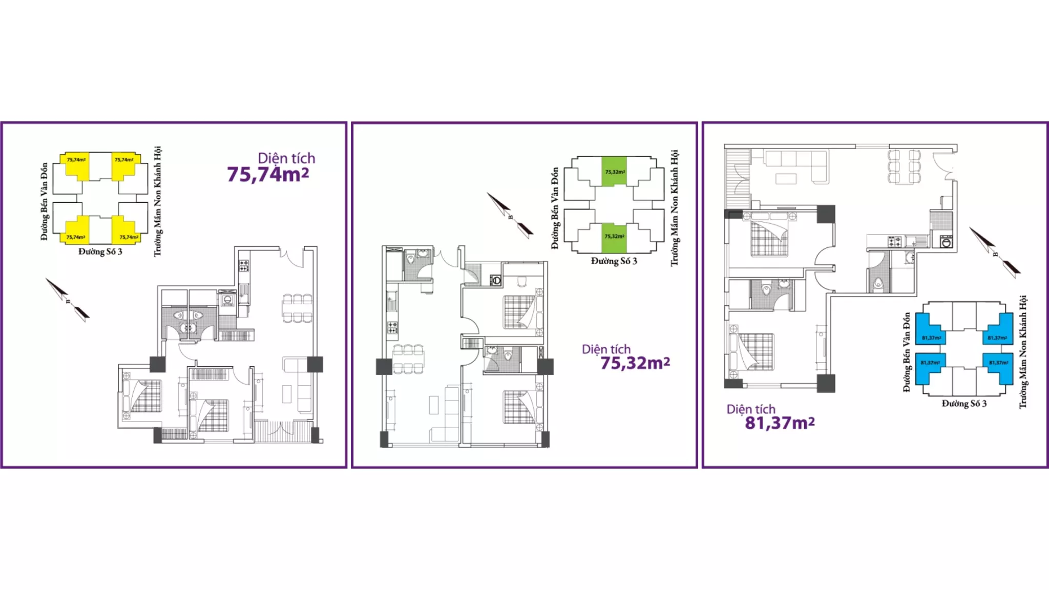 Các khu vực trong căn hộ chung cư Khánh Hội 3 đều được thiết kế tối ưu diện tích