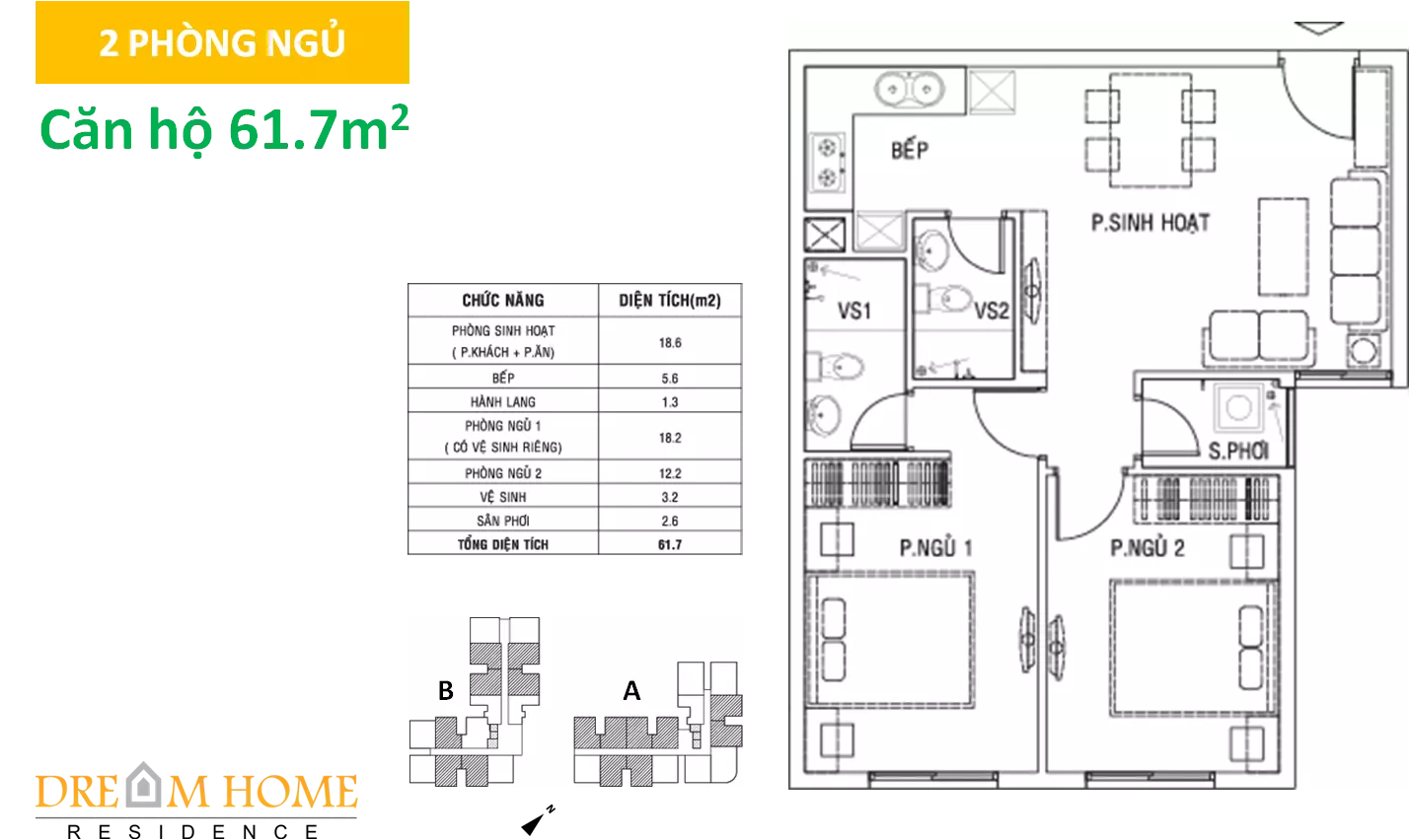 căn 61,7m2 dream home