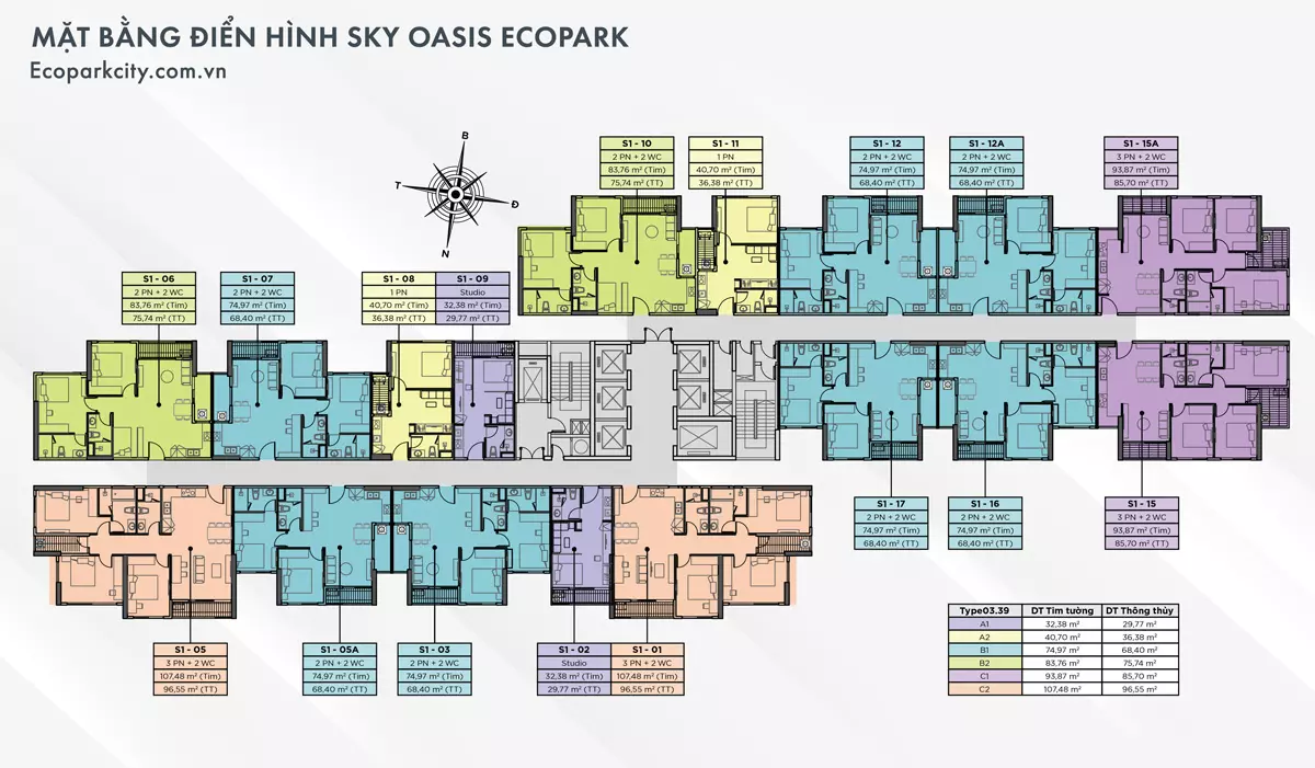 Mặt bằng chung cư Sky Oasis