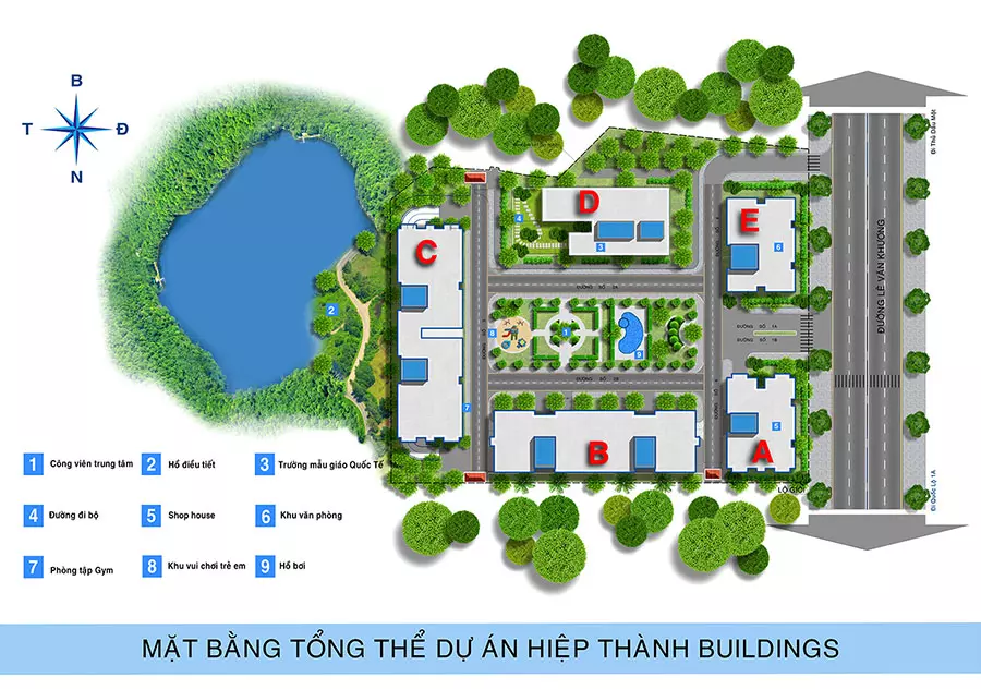 mặt bằng tổng thế hiệp thành building