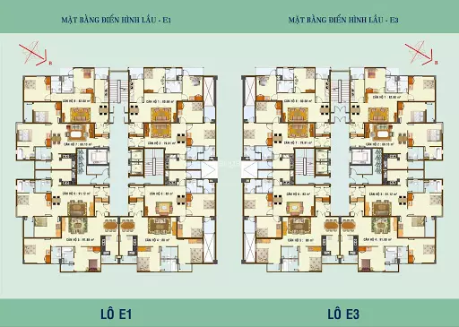 Mặt bằng tầng căn hộ Him Lam Nam Khánh