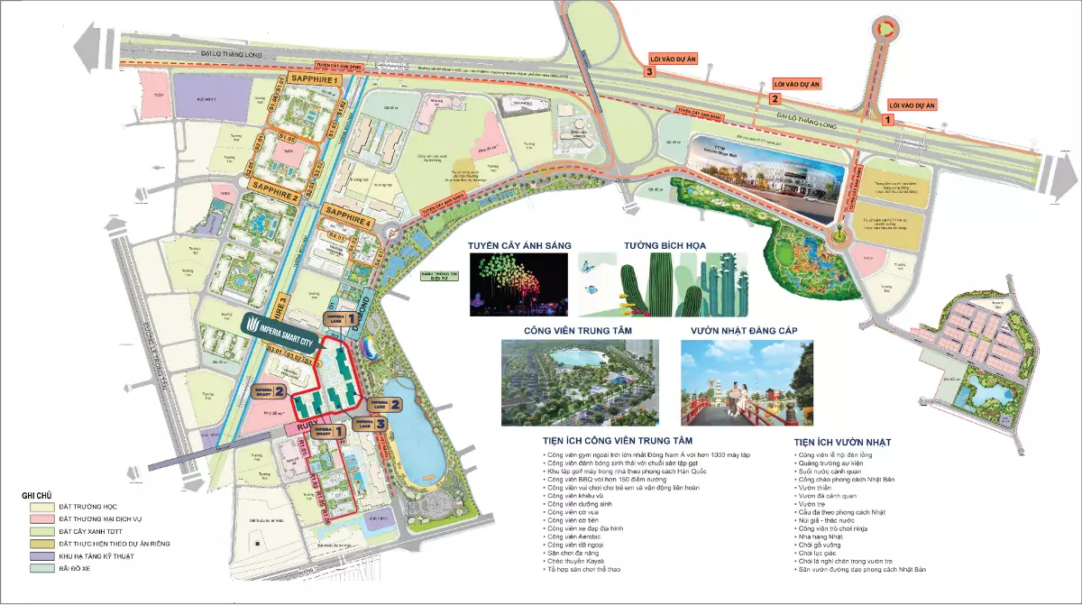 Vị trí Imperia Smart City trong quần thể chung Vinhomes Smart City - Tây Mỗ