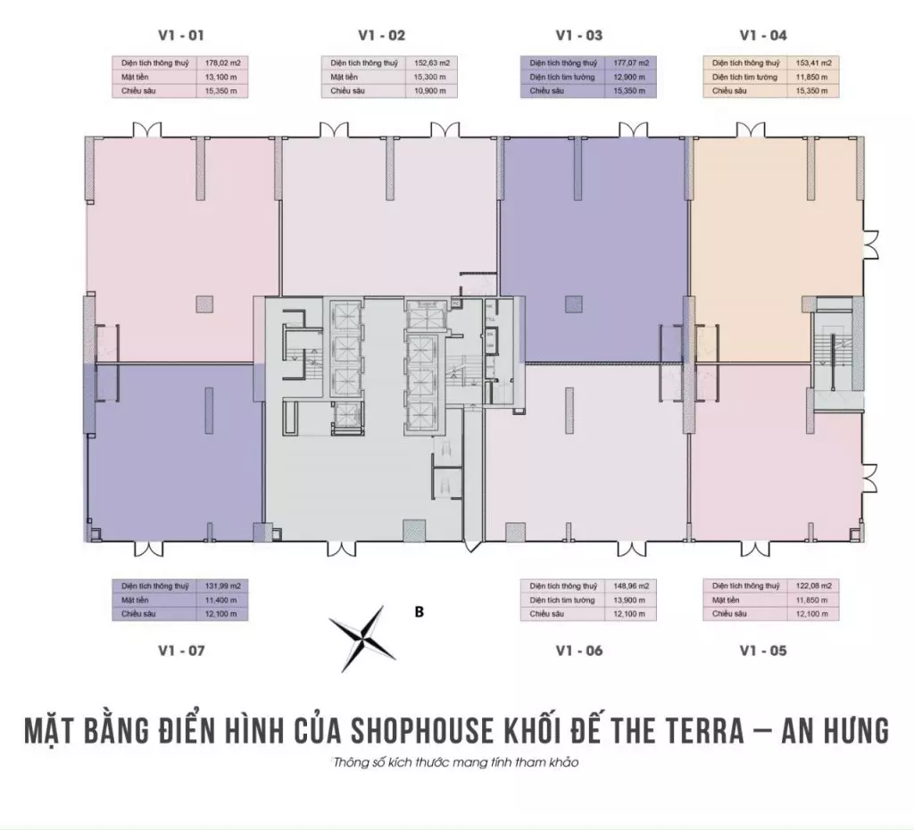 mặt bằng căn hộ chung cư The Terra An Hưng