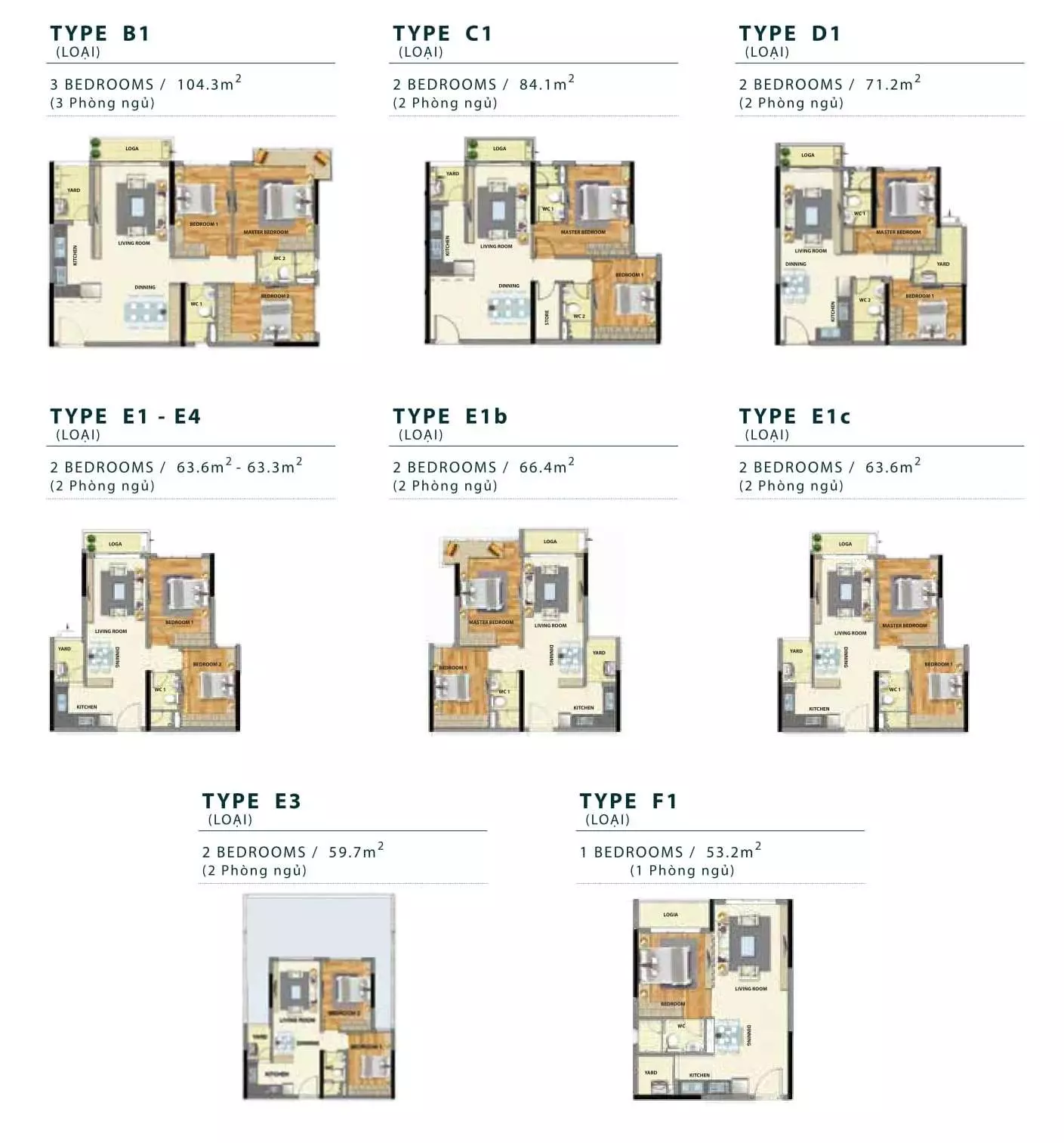 Mặt bằng căn hộ Vinhomes 80m2