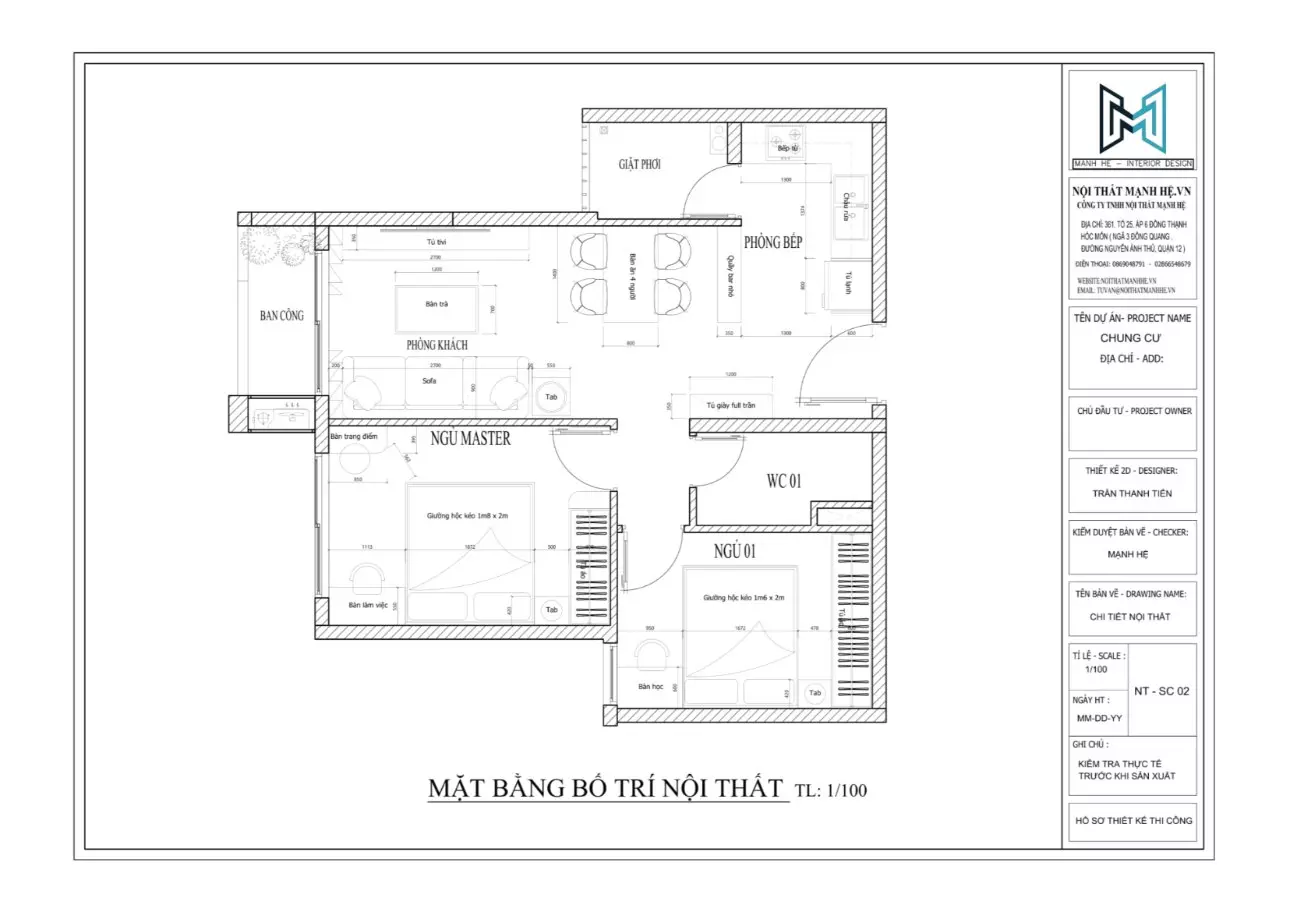 Bố trí mặt bằng căn hộ duplex