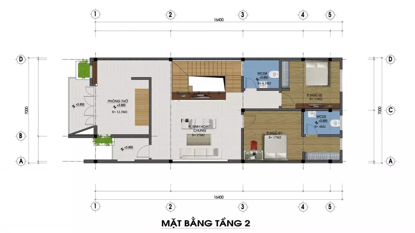 Thiết kế nhà 2 tầng 100m2