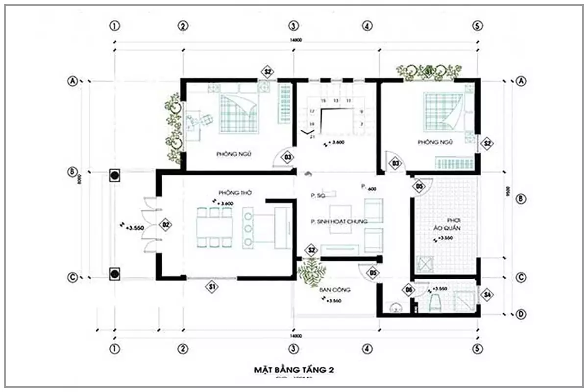 Thiết kế nhà 2 tầng 100m2