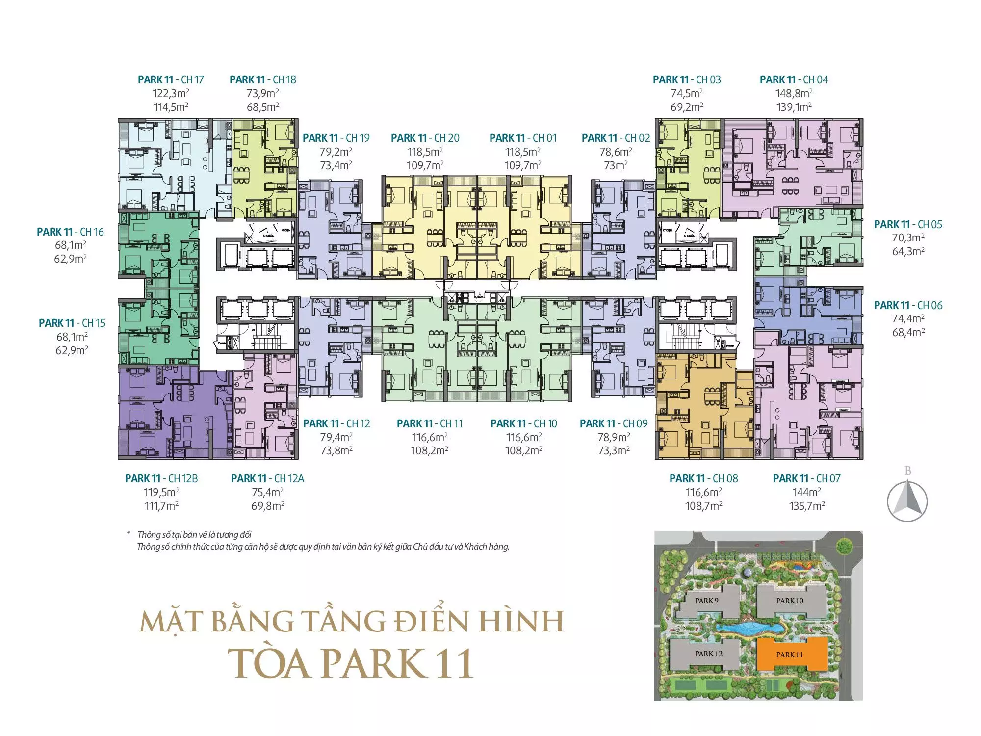 Layout mặt bằng Park 11 Vinhomes Times City Park Hill