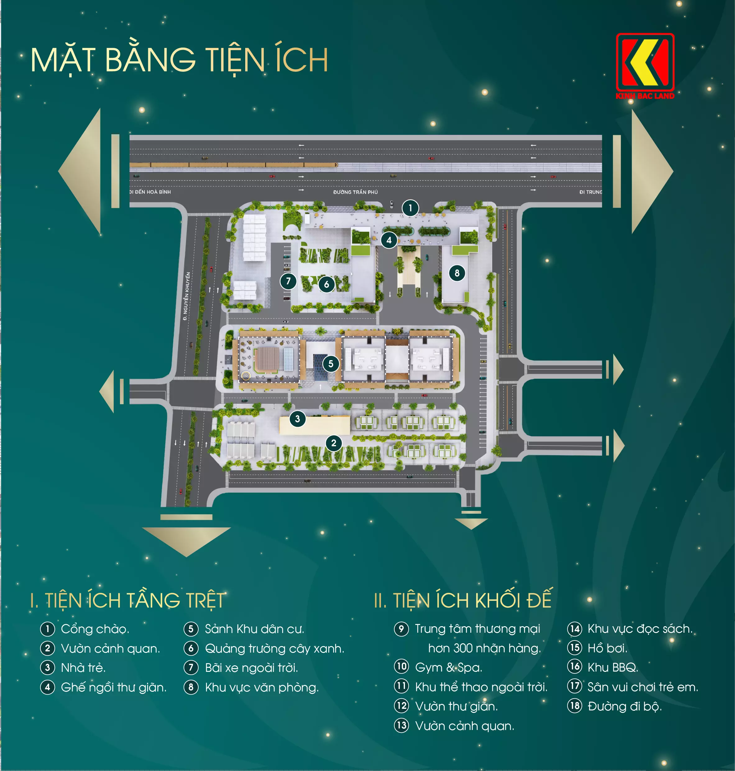 mặt bằng tiện ích grand sunlake