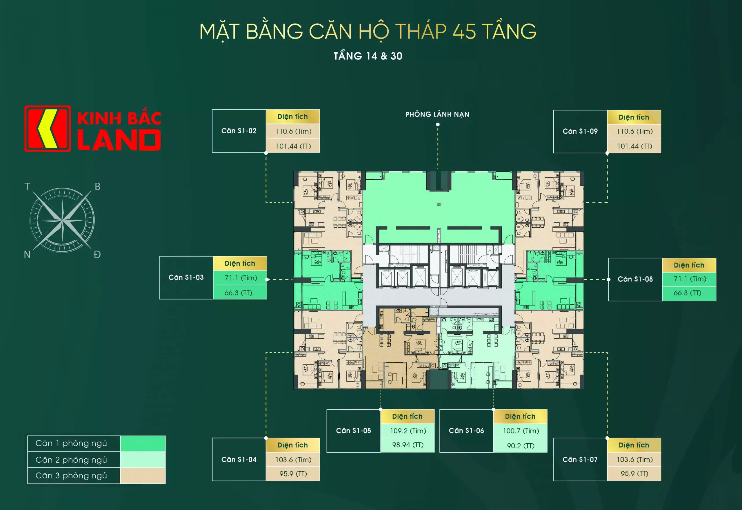 mặt bằng tầng tòa 45 tầng 3