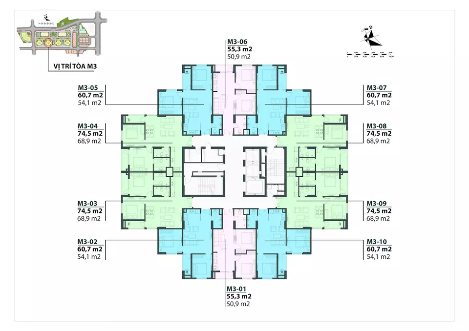 Mặt bằng của dự án Mipec Kiến Hưng Hà Đông