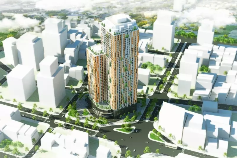 Phối cảnh tổng thể dự án chung cư HPC Landmark 105