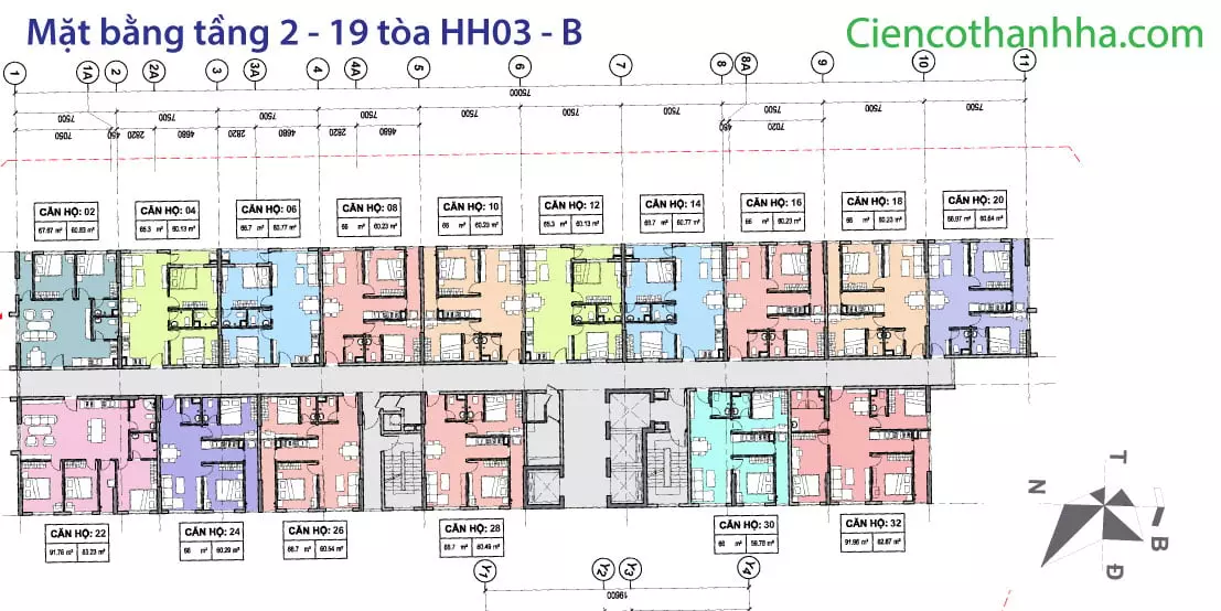 Tổng quan chung cư B1.3 HH03 - Cienco Thanh Hà