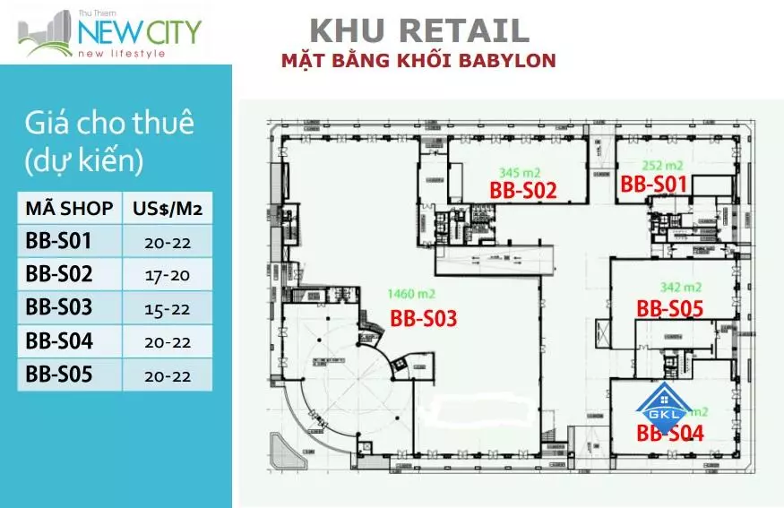 Cho thuê Shophouse New City Tòa Babylon