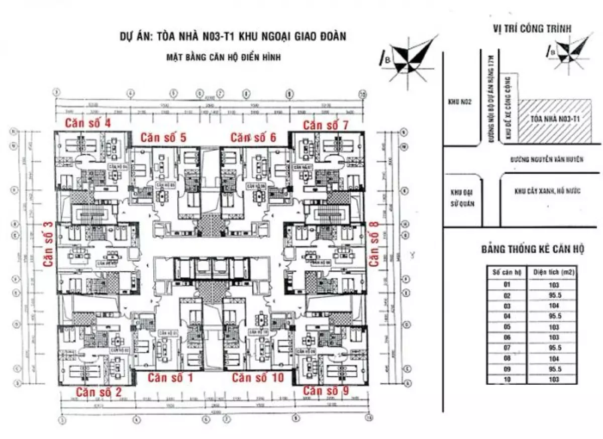 Thiết kế mặt bằng N03-T1