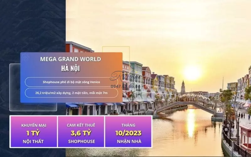 Rất nhiều ưu đãi hấp dẫn khi rót vốn vào shophouse Mega Grand World Hà Nội