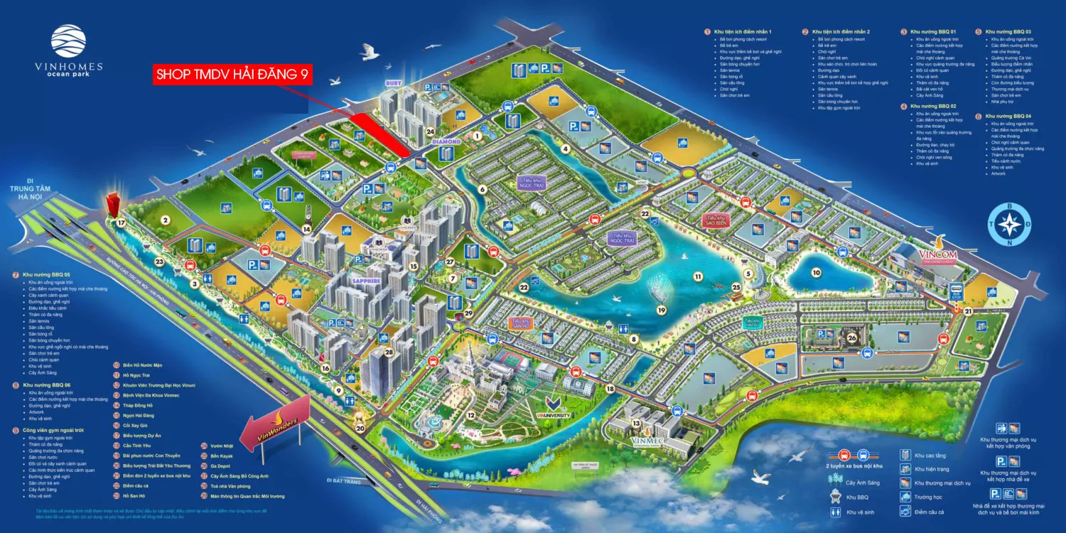 Bảng giá biệt thự Vinhomes Ocean Park