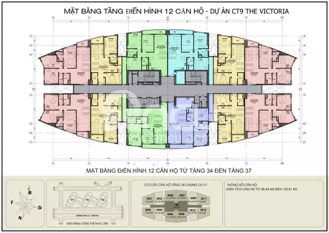 Chung cư Văn Phú Victoria - Sơ đồ mặt bằng căn hộ tầng 6 - 33