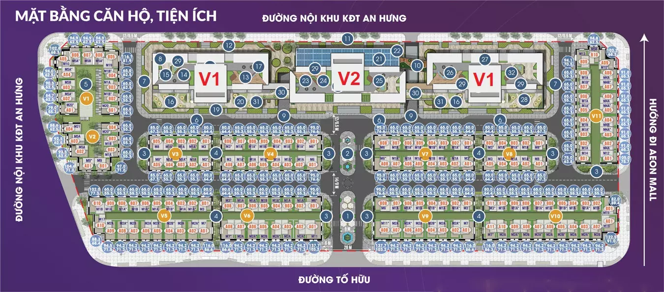 vị trí tòa v1 the terra an hưng