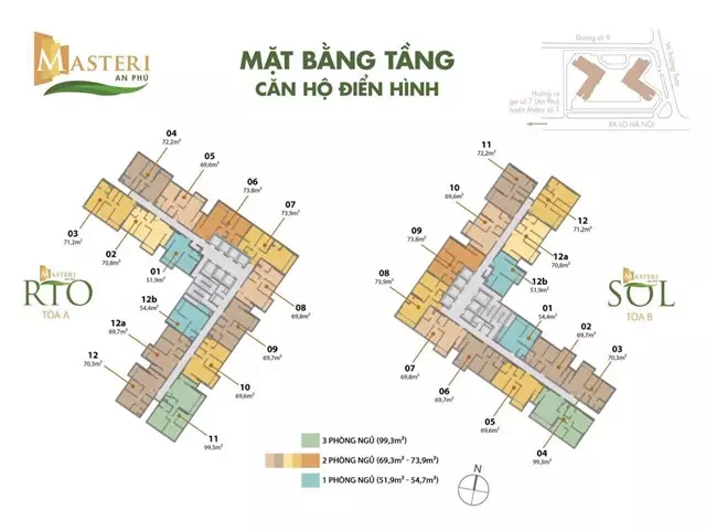 Mặt bằng tổng thể căn hộ Masteri An Phú Quận 2