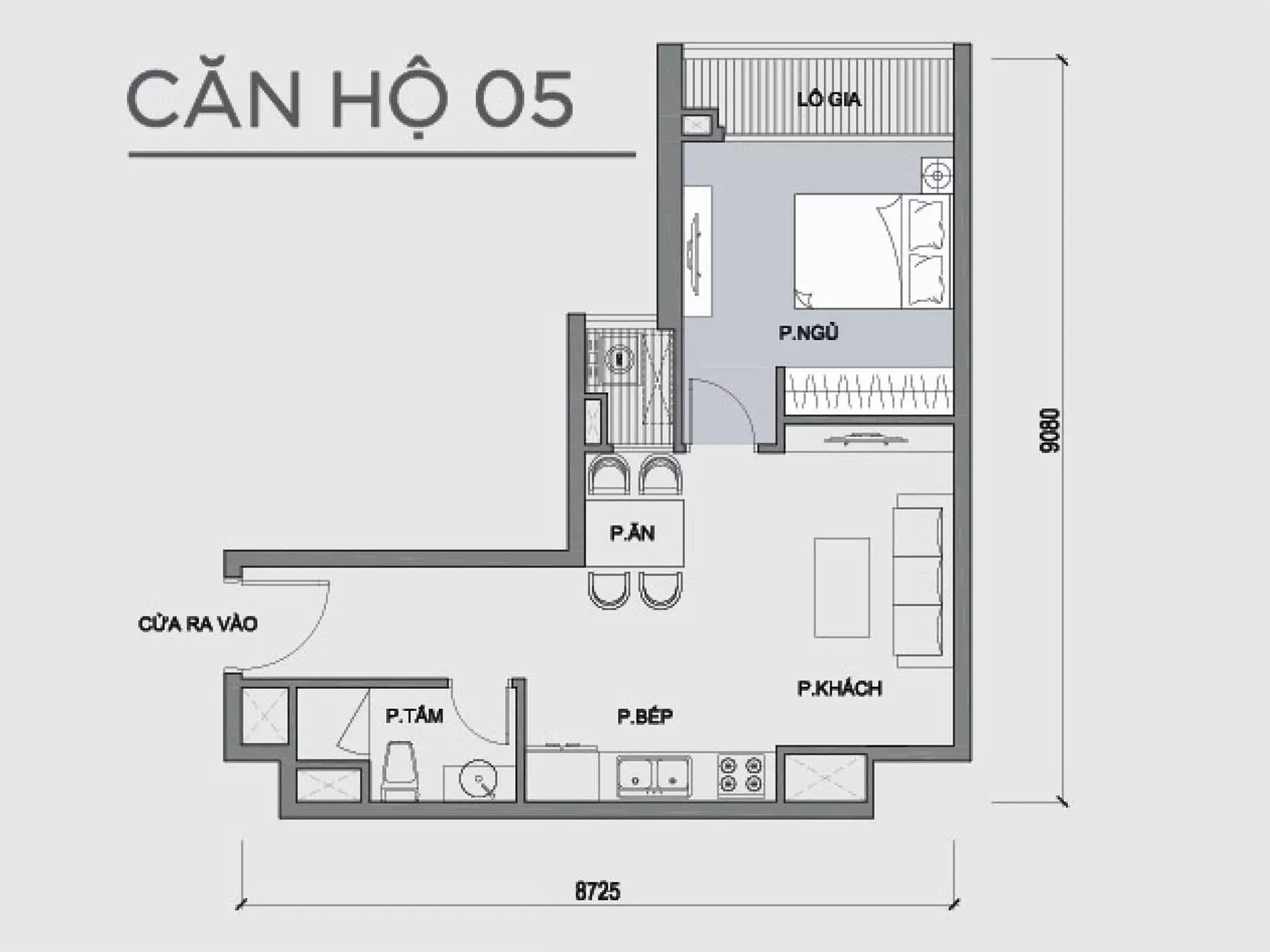 Mặt bằng căn hộ số 05 Park 1 Vinhomes Central Park