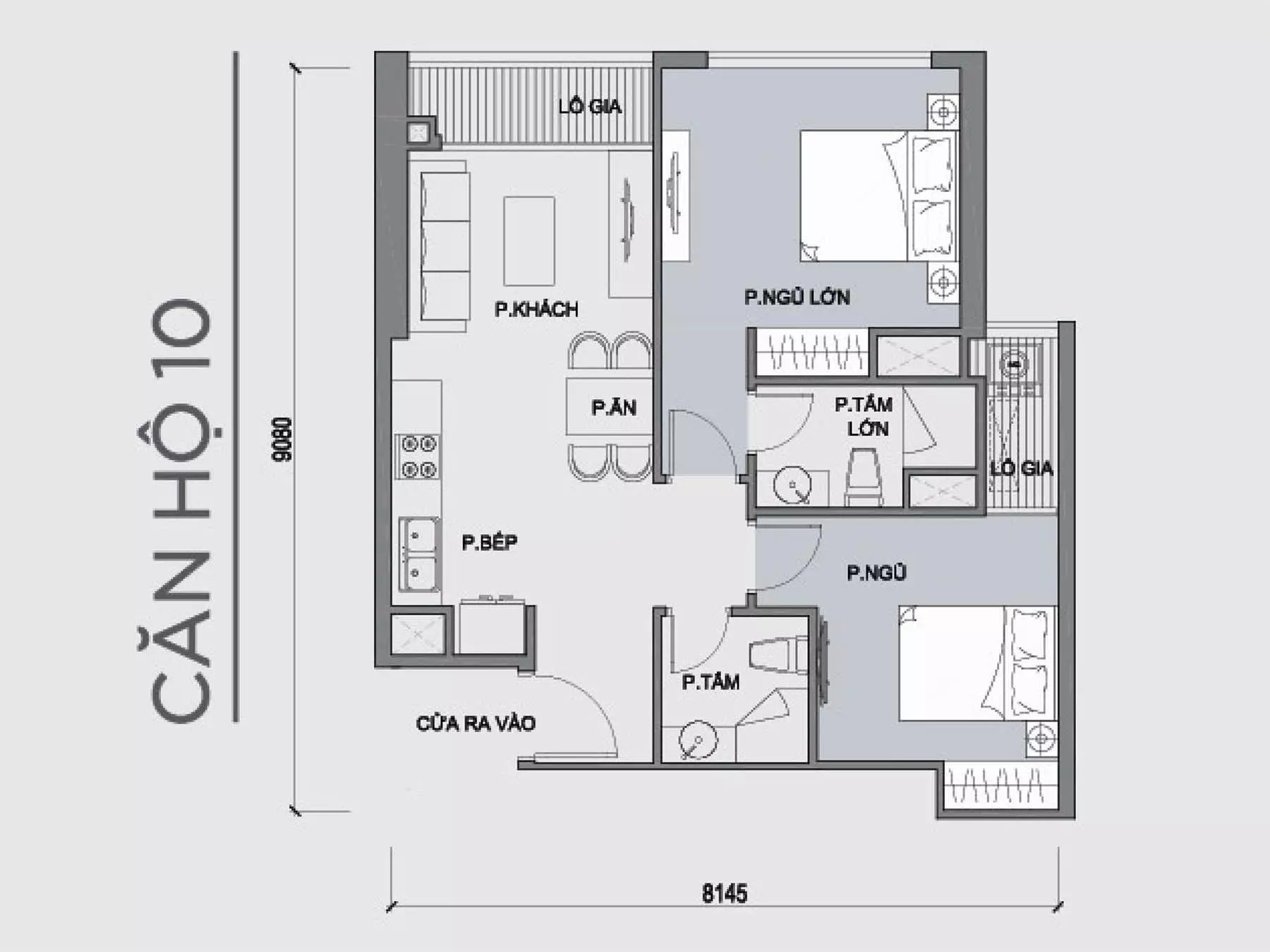 Mặt bằng căn hộ số 12B Park 1 Vinhomes Central Park