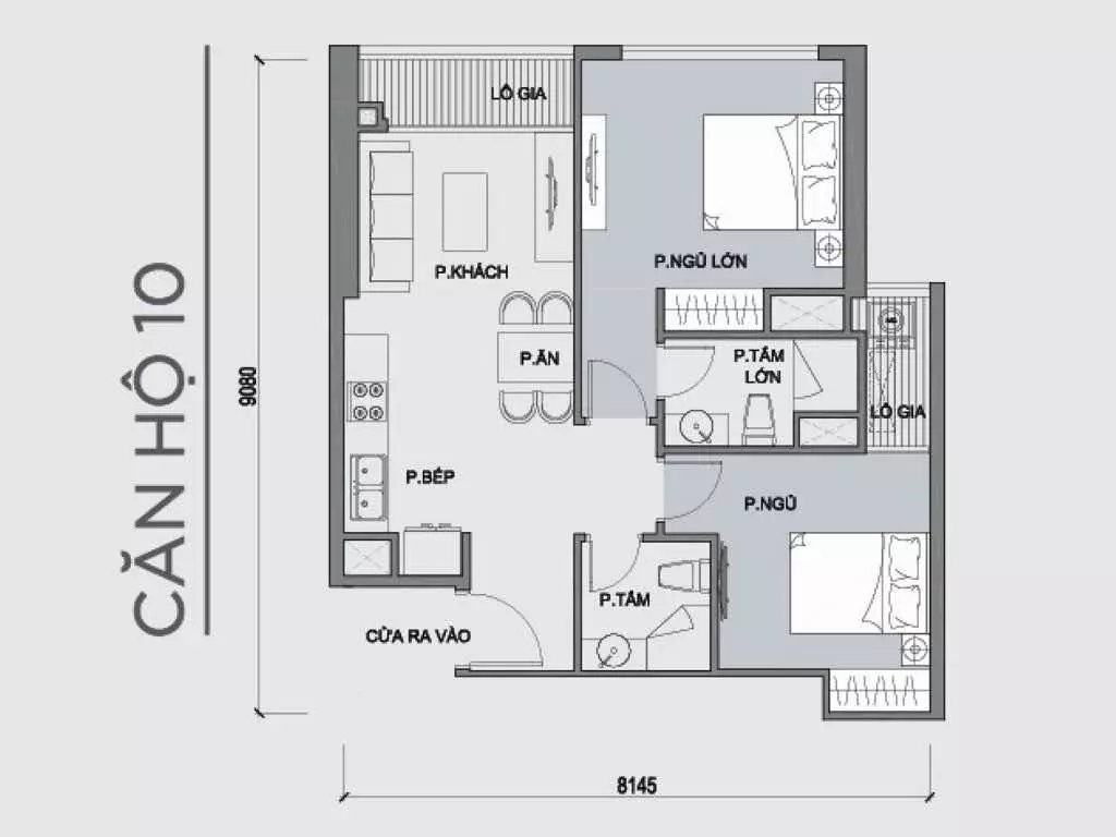 Mặt bằng căn hộ số 15 Park 1 Vinhomes Central Park