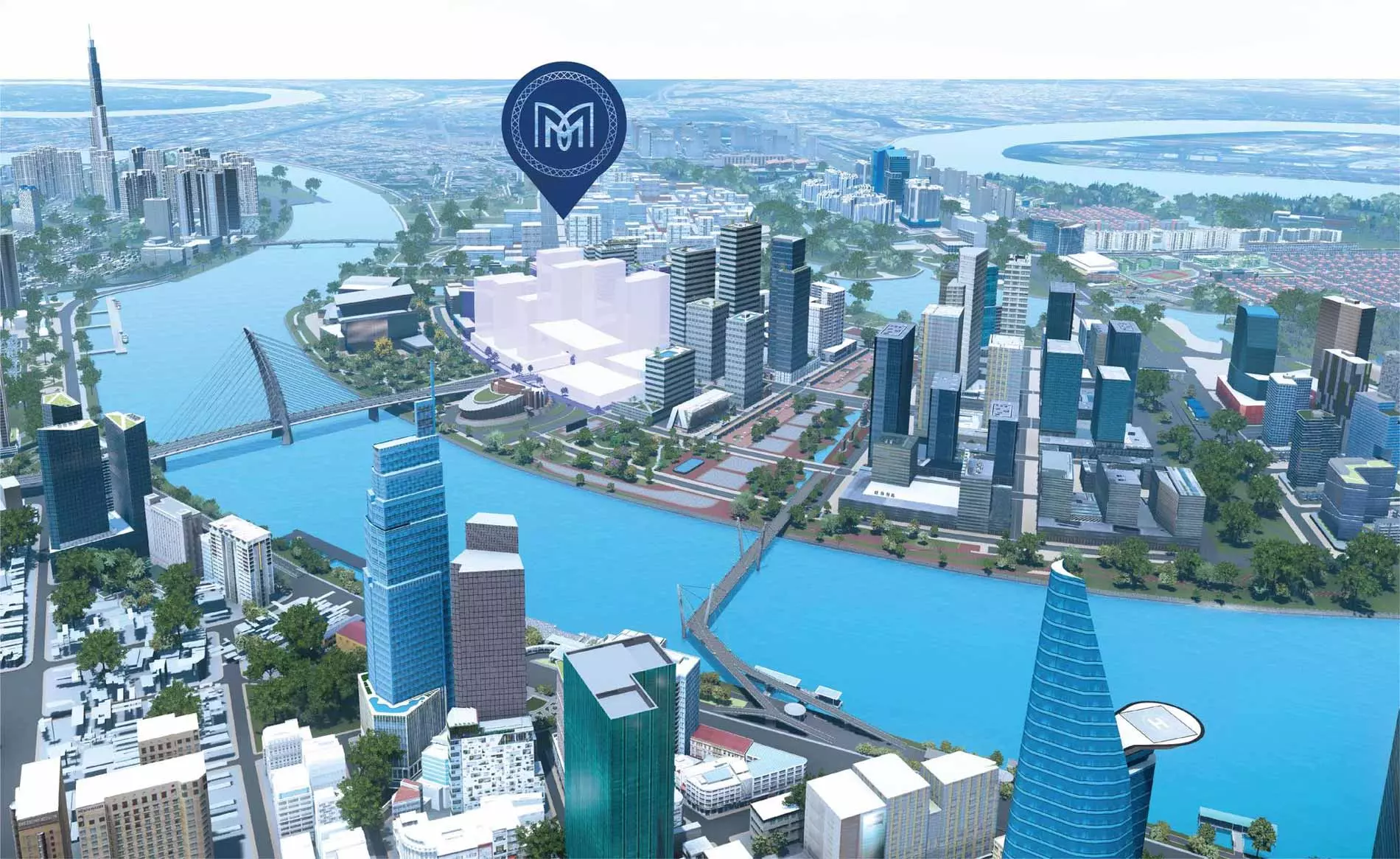 Hình 3D dự án Metropole Thủ Thiêm do Sonkim Land phát triển