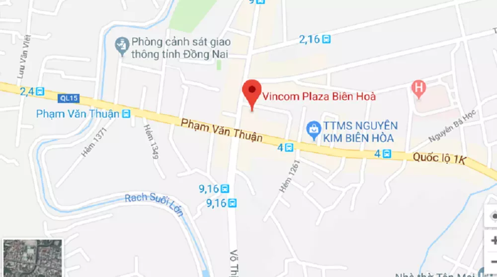 Vị trí Vincom shophouse Dĩ An