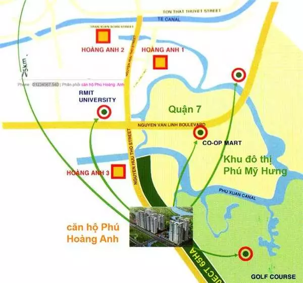 Vị trí căn hộ Phú Hoàng Anh